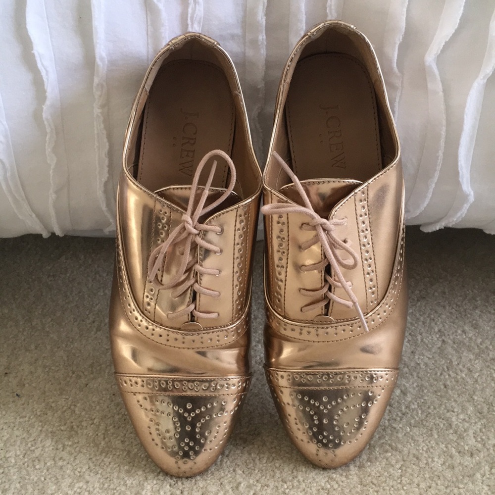 J Crew Rose Gold Oxfords